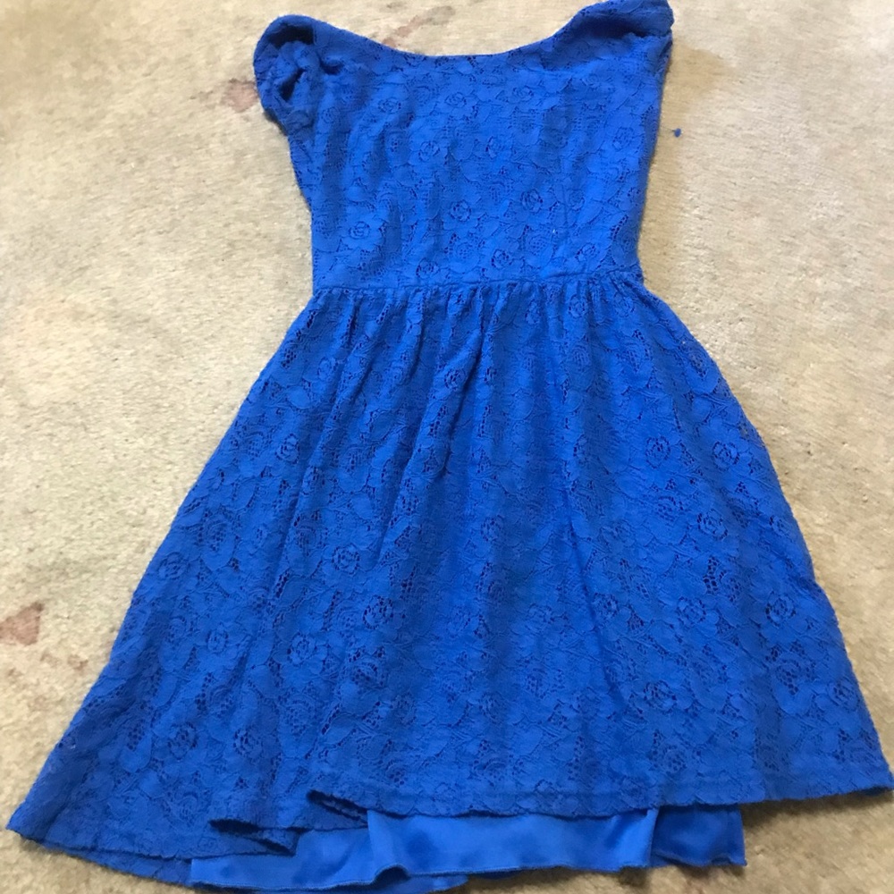Blue dress with floral design